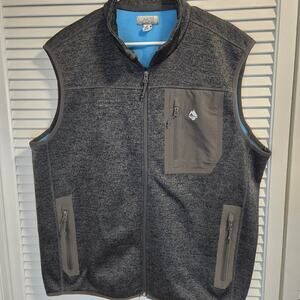 Ocean Coast Mens Fishing Vest Zip Utility Outerwear Outdoor Gray XL Gorpcore
